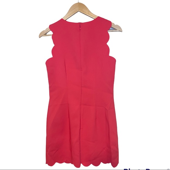 J. CREW - Poppy Orange, Scalloped armholes and hem-line, shift dress - Picture 8 of 15